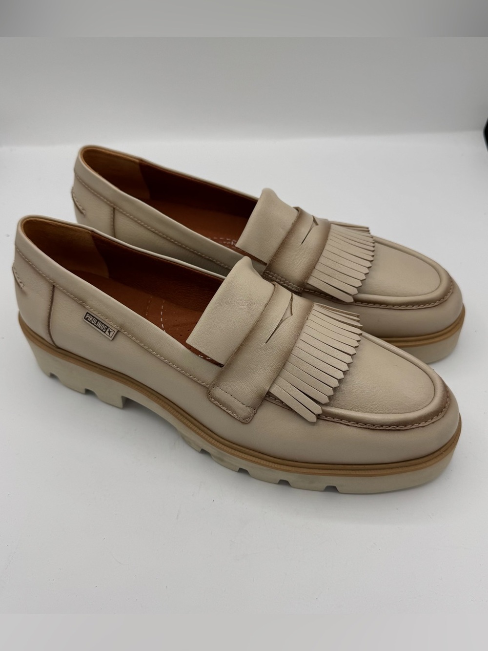 Pikolinos Salamanca lug sole chunky fringe loafer comfort size 41 NEW academia